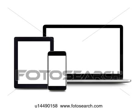 Stock Photo - Blank digital device screens.. Fotosearch