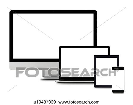 Stock Photo - Blank digital device screens.. Fotosearch