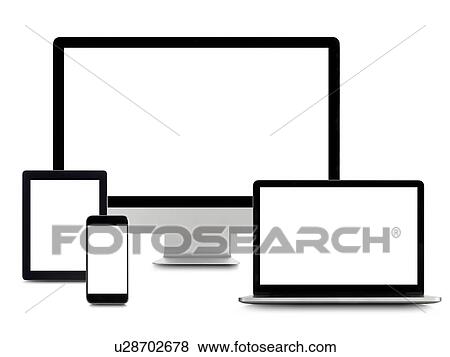 Stock Photo - Blank digital device screens.. Fotosearch