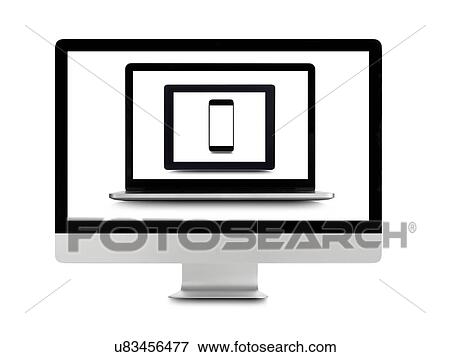 Stock Photo - Blank digital device screens.. Fotosearch