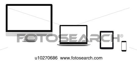 Stock Photograph - Blank digital device screens.. Fotosearch