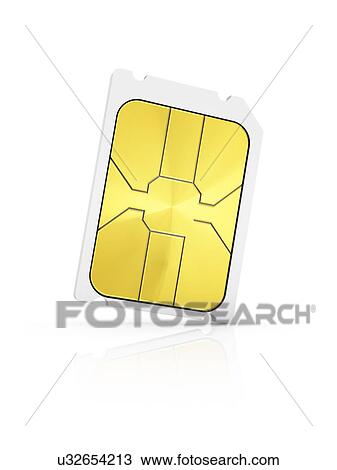 Stock Image - Blank Nano-SIM card, illustration.. Fotosearch