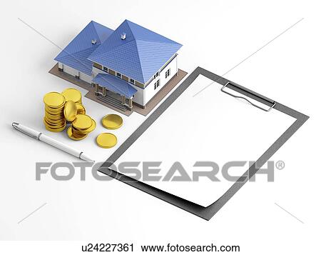 Blank template for mortgage application form with scale model house and stacks of coins on white background. 3D illustration. View Large Photo Image Stock Image - Blank template for mortgage application form with scale model house and stacks of coins on white background. 3D illustration.. Fotosearch