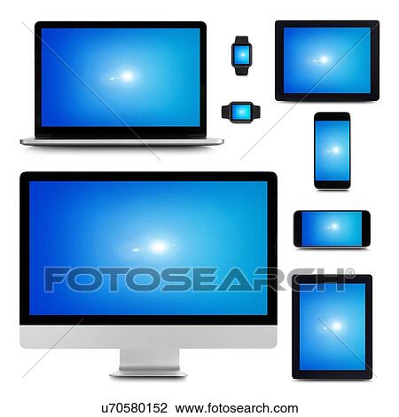 Blue screens on digital devices. View Large Photo Image Stock Image - Blue screens on digital devices.. Fotosearch