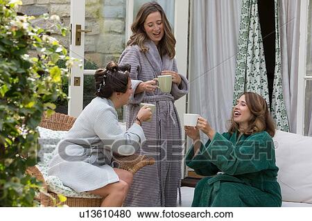 Bride and friends on morning of wedding day View Large Photo Image Stock Image - Bride and friends on morning of wedding day. Fotosearch