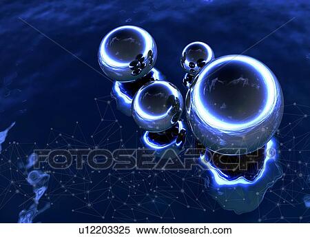 Stock Photography - Bright illuminated spheres, illustration.. Fotosearch