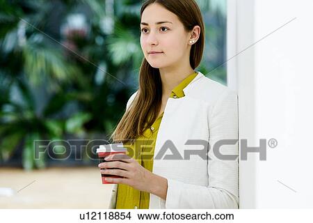 Businesswoman on coffee break View Large Photo Image Picture - Businesswoman on coffee break. Fotosearch