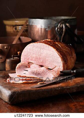 Stock Image - Christmas baked gammon. Fotosearch