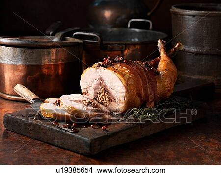 Picture - Christmas three bird game roast. Fotosearch