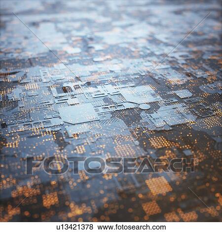 Stock Photo - Circuit board, illustration.. Fotosearch