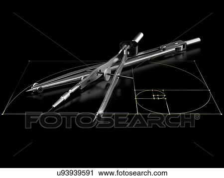 Stock Image - Close-up of engineering or architectural divider and compass. 3d illustration.. Fotosearch