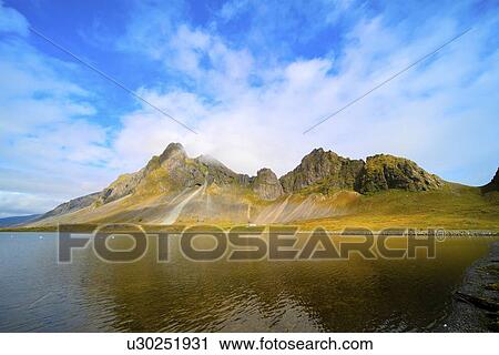 Coastal mountains, Iceland. View Large Photo Image Stock Image - Coastal mountains, Iceland.. Fotosearch