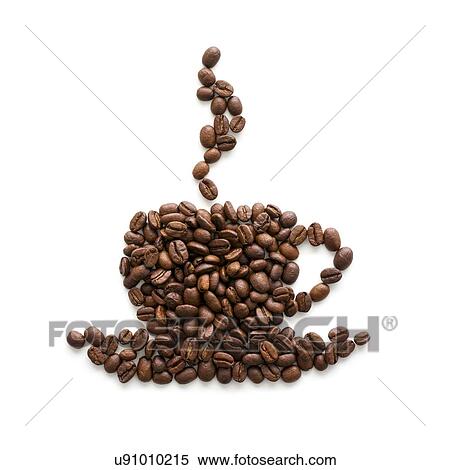 Coffee beans in a cup shape. View Large Photo Image Stock Photography - Coffee beans in a cup shape.. Fotosearch