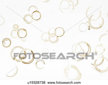 Coffee cup stains, high angle view. View Large Photo Image Stock Photo - Coffee cup stains, high angle view.. Fotosearch