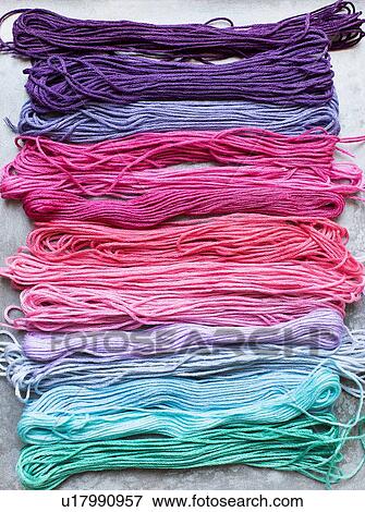 Stock Photo - Colourful embroidery threads. Fotosearch