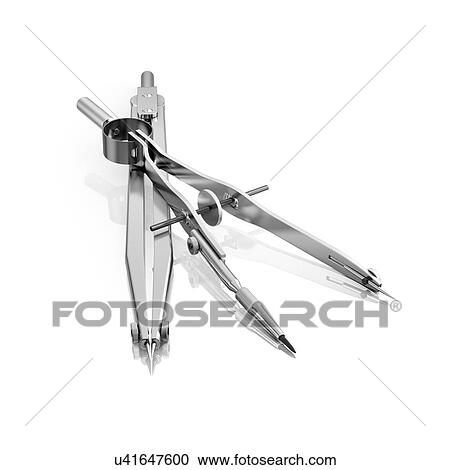 Compass and divider on a white background. 3D illustration. View Large Photo Image Stock Image - Compass and divider on a white background. 3D illustration.. Fotosearch
