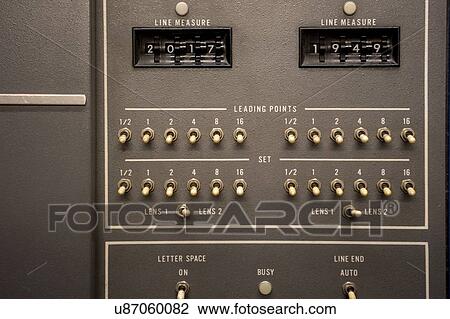 Stock Image - Controls on vintage computer.. Fotosearch