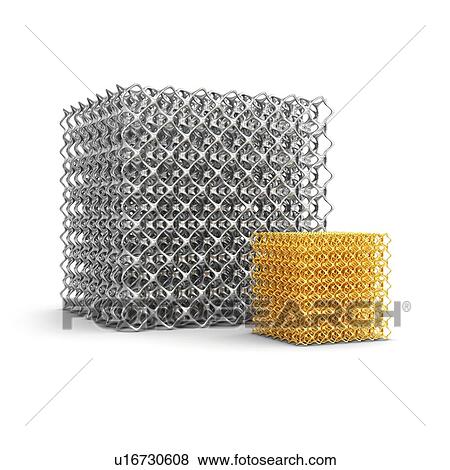 Stock Photo - Cubes made of steel and gold, illustration.. Fotosearch