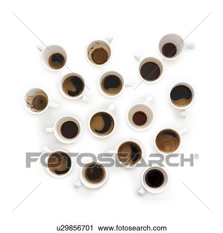 Cups of coffee, high angle view. View Large Photo Image Stock Image - Cups of coffee, high angle view.. Fotosearch