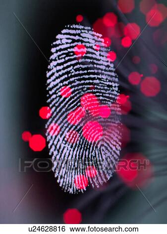Stock Photograph - Data infecting a finger 0int identity on a screen to illustrate hacking and cyber crime. Fotosearch