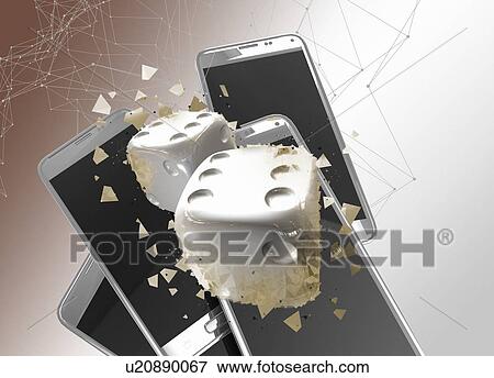 Dice and smartphones, conceptual illustration. View Large Photo Image Stock Photo - Dice and smartphones, conceptual illustration.. Fotosearch
