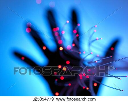 Digital age: artificial intelligence fibre optics carrying data passing through hand View Large Photo Image Stock Photo - Digital age: artificial intelligence fibre optics carrying data passing through hand. Fotosearch