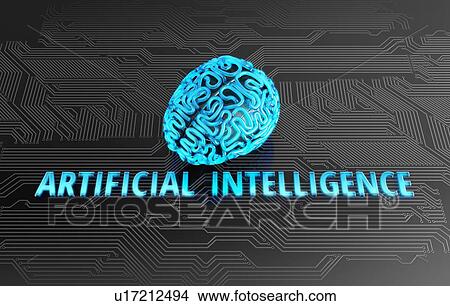 Digital brain with artificial intelligence. 3d illustration. View Large Photo Image Picture - Digital brain with artificial intelligence. 3d illustration.. Fotosearch