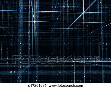 Digital three-dimensional grid with abstract binary coding in perspective view. Cyber space. View Large Photo Image Stock Photography - Digital three-dimensional grid with abstract binary coding in perspective view. Cyber space.. Fotosearch