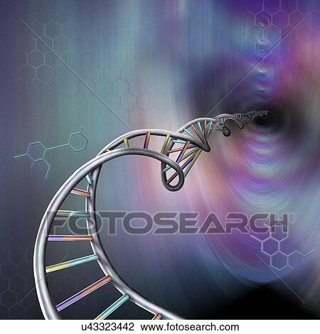 Stock Image - DNA molecule, illustration.. Fotosearch