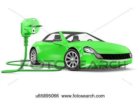 Electric car, illustration. View Large Photo Image Stock Photograph - Electric car, illustration.. Fotosearch