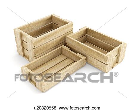 Empty wooden boxes, illustration. View Large Photo Image Stock Photo - Empty wooden boxes, illustration.. Fotosearch