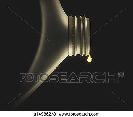 Stock Photo - Engine oil dripping from a bottle, illustration.. Fotosearch