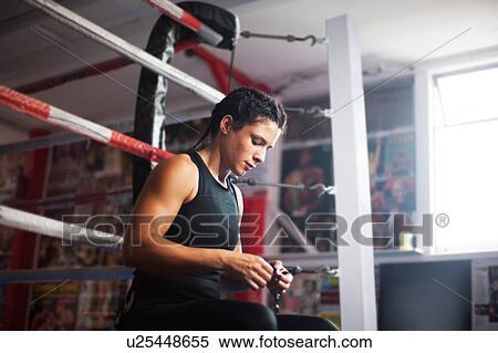 Female boxer by boxing ring View Large Photo Image Stock Photography - Female boxer by boxing ring. Fotosearch