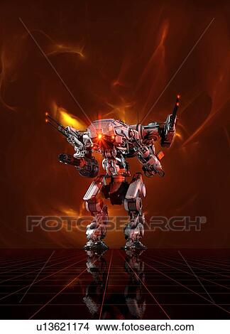 Fighting robot, illustration. View Large Photo Image Picture - Fighting robot, illustration.. Fotosearch