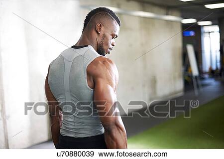 Fit man in gym View Large Photo Image Stock Photo - Fit man in gym. Fotosearch