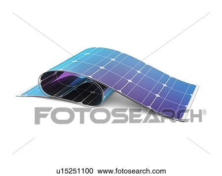 Flexible solar battery on white background. 3D illustration. View Large Photo Image Stock Image - Flexible solar battery on white background. 3D illustration.. Fotosearch