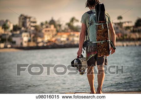 Stock Photography - Freediver with underwater camera housing, La Paz, Baja California Sur, Mexico. Fotosearch