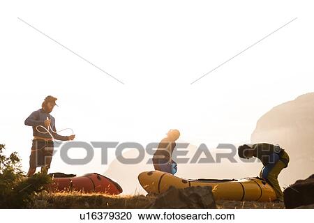 Stock Image - Friends on rock climbing trip, Squamish, Canada. Fotosearch