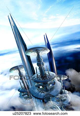 Futuristic planet, illustration. View Large Photo Image Stock Image - Futuristic planet, illustration.. Fotosearch
