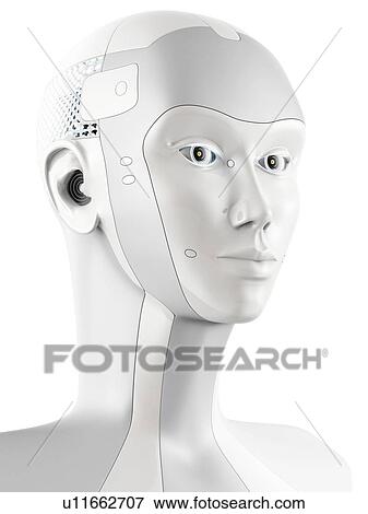 Futuristic robotic head in side view, illustration. View Large Photo Image Stock Photo - Futuristic robotic head in side view, illustration.. Fotosearch