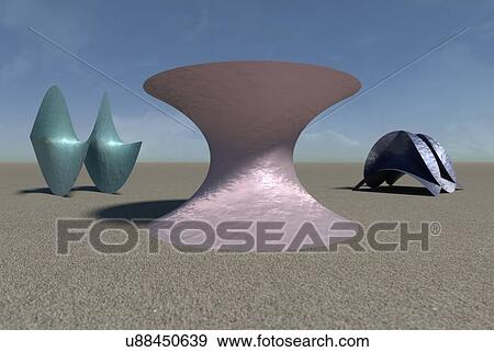 Stock Photo - Geometrical forms with minimal surfaces represented as sculptures. A minimal surface is one where the mean curvature is equal to zero - the principal radii of curvature are opposite of one another at all the points. They occur naturally – the most.... Fotosearch