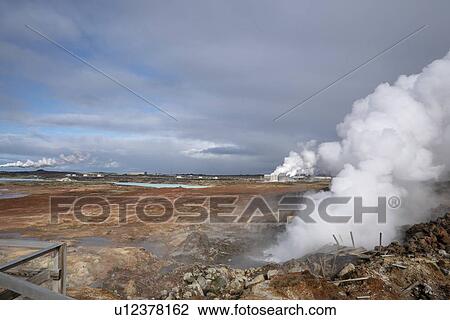 Stock Image - Geothermal hot spring, Hveragerdi, Iceland.. Fotosearch