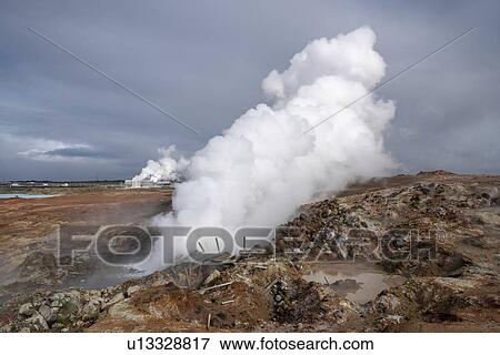 Stock Photo - Geothermal hot spring, Hveragerdi, Iceland.. Fotosearch