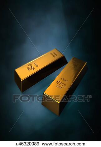 Stock Photo - Gold bullion bars, illustration.. Fotosearch