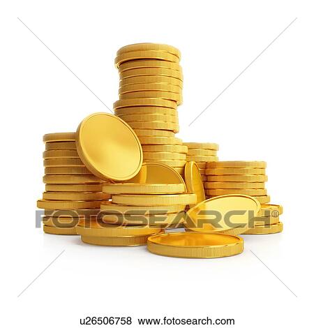 Gold coins, illustration. View Large Photo Image Stock Photo - Gold coins, illustration.. Fotosearch
