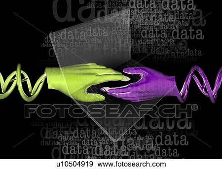Green and purple hands, data sharing conceptual illustration. View Large Photo Image Stock Photo - Green and purple hands, data sharing conceptual illustration.. Fotosearch