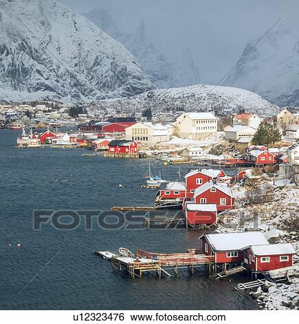 Stock Photograph - Hamnoy fishing village, Lofoten Island, Norway. Fotosearch