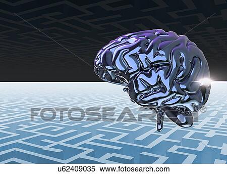 Stock Photography - Human brain and maze, illustration.. Fotosearch
