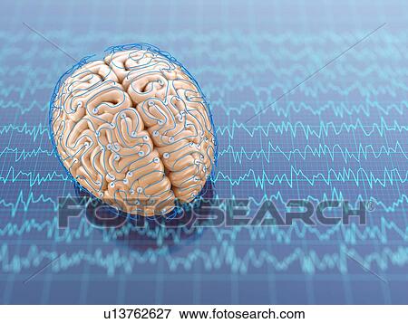 Stock Photo - Human brain research. 3D illustration.. Fotosearch