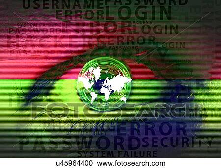 Stock Image - Human eye with globe, conceptual illustration.. Fotosearch